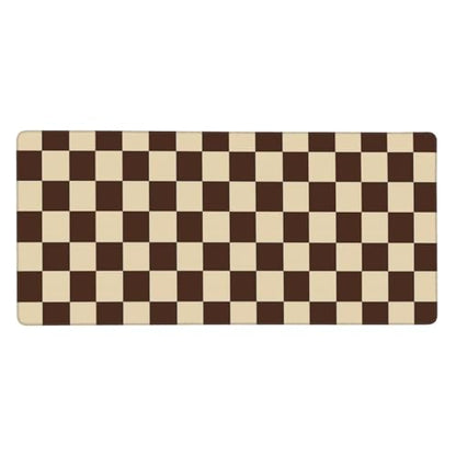 Brown Checkered Mouse Pad Large Desk Mat for Keyboard and Mouse Non-Slip Gaming Mousepad Office Desk Accessories for Computer 35.4x15.7Inch - color: Brown Checkered