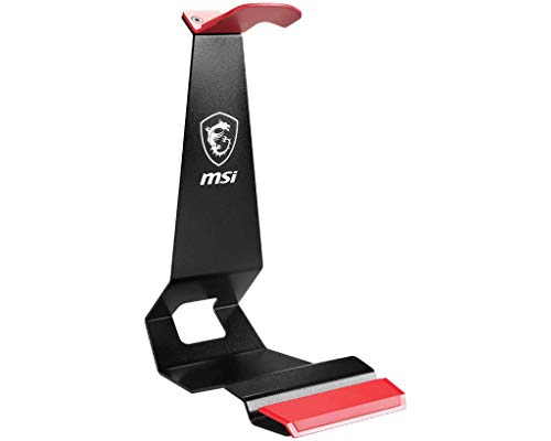 msi HS01 Headset Stand Headset Holder Earphone Stand with Solid Metal Design, Non-Slip Base, Sturdy Cell Phone Holder (Black)