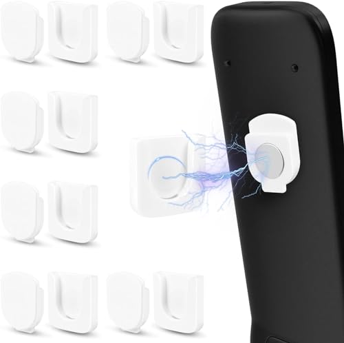 6-Piece Magnetic Remote Control Holder Wall Mount - Self Adhesive Suitable for Tv Backside as Well as Tv Fan and Air Conditioner Remote Controls - color: White