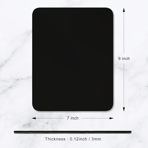 Hsurbtra Mouse Pad, Premium-Textured Square Mousepad 7 x 9 Inch, Thick 3 mm Anti-Slip Waterproof Rubber Pretty Cute Computer Mat for Office Gaming Laptop Women Kids Jet Black - color: Jet Black, size: Square Mousepad (7" x 9")