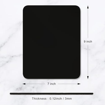 Hsurbtra Mouse Pad, Premium-Textured Square Mousepad 7 x 9 Inch, Thick 3 mm Anti-Slip Waterproof Rubber Pretty Cute Computer Mat for Office Gaming Laptop Women Kids Jet Black - color: Jet Black, size: Square Mousepad (7" x 9")