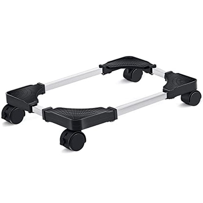 Liitrton Mobile CPU Stand Adjustable Computer Tower Stand with 4 Caster Wheels Fits Most PC (Black) - color: Black