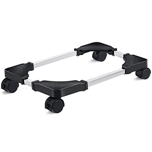 Liitrton Mobile CPU Stand Adjustable Computer Tower Stand with 4 Caster Wheels Fits Most PC (Black) - color: Black