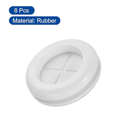 uxcell 8Pcs Rubber Grommets 1-1/4" (32mm) Drill Hole, 15/16" (24mm) ID Double Sided Hole Plugs Ring Gasket for Firewall Cable Wire Protecting, White - size: 1-1/4"DH, 15/16"ID