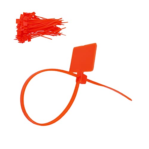 Crapyt Nylon Cable Zip Ties with Lable Tag 6 Inch Red Strong Marker 100 PCS Cord Heavy Duty Plastic Wire Ties Self-Locking Writable Marker Ties Bright Color Reminding Home Indoor/Outdoor - style: 145mm/5.71" Red