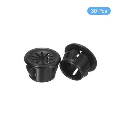 uxcell 30Pcs Cable Grommets, Snap Bushing Grommet for Holes with 0.5"(13mm) Mounting, Round Nylon Snap in Cable Desk Grommet for Cables and Cords Management, Black - size: 13mm