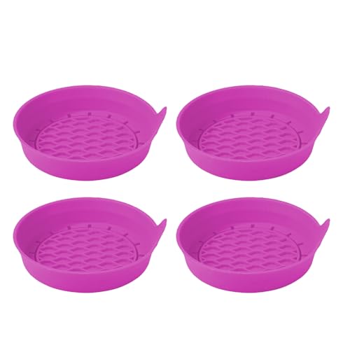 4PCS Car Cup Holder Coaster, Silicone Non-Slip Vehicle Cup Holder Insert Pads, Automotive Interior Insulation Drink Cup Mats Decor Accessories, Universal for SUV, Sedan, Truck (Purple) - color: Purple