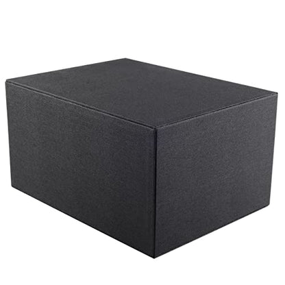 Fashion Multicolor Collocation Leather Desk Organizer File Cabinet Executive Office Supplies Desktop Filing A4 Contract Document Stackable Storage Box with 3 Drawers (Black) - color: Black