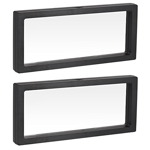 MECCANIXITY Floating Frame Display Holder Stand 3D Jewelry Display Box 11.81 x 4.33 x 0.79 inch Black for Ring Necklace Bracelet Earring Pack of 2 - color: Black, size: 11.81 x 4.33 x 0.79 inch