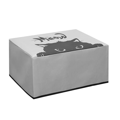 kwmobile Dust Cover Compatible with HP Smart Tank 7005 / Smart Tank 5000 - Printer Case - Grey/Black - Meow Cat - style: Meow Cat 22-01