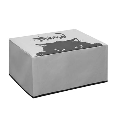 kwmobile Dust Cover Compatible with HP Smart Tank 7005 / Smart Tank 5000 - Printer Case - Grey/Black - Meow Cat - style: Meow Cat 22-01