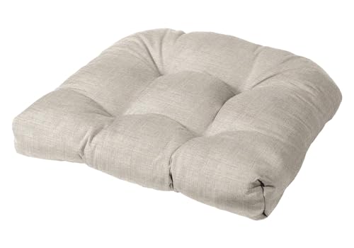 Cushion Source Tufted Chair Cushion | Rounded Back Corners | 21" x 19" x 4" Seat Cushion | No Ties | Indoor/Outdoor | Multiple Sunbrella Fabric Options Available (Sunbrella Elements Cast Silver) - color: Sunbrella Elements Cast Silver