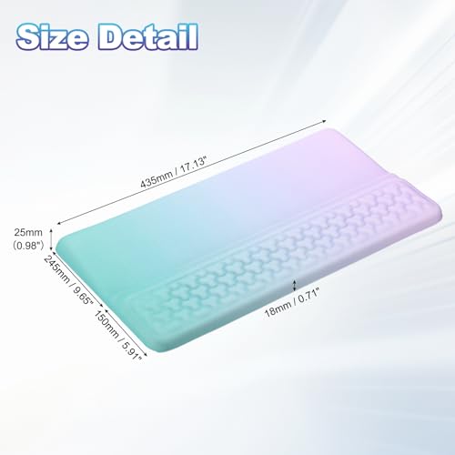 PATIKIL Computer Keyboard Stand with Wrist Rest, Computer Wrist Support Pad, Keyboard Stand Riser Holder Pad for Office Desk Gaming Home, Purple and Green - color: Purple and Green