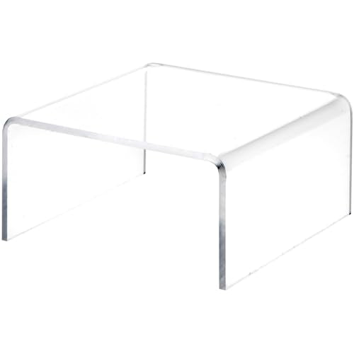 Plymor Clear Acrylic Short Square Display Riser, 2" H x 4" W x 4" D (1/8" thick) - size: 2" x 4" x 4"