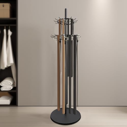 Floor Standing Belt Display Rack, Tie Hook, 66.2in Belt Display Rack, Metal Retail Tie Rack Hanger Organiser for Belt Displays Belt Displays for Bedroom Clothing Store Business