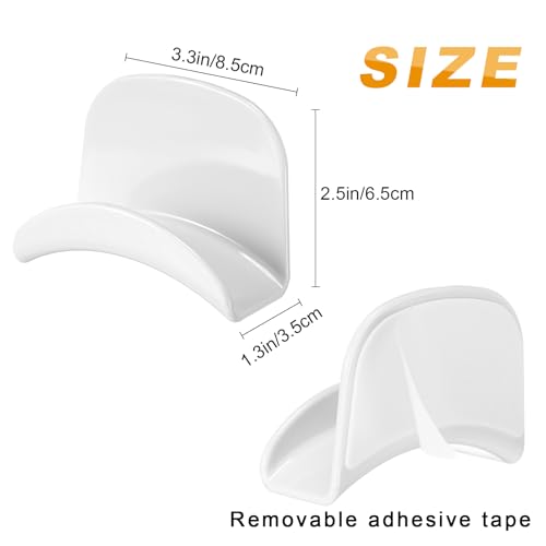 Wonderjune 30 Pcs Headphone Hanger Holder Desk Adhesive Headphone Hook Graduation Wall Hook Mount Strong Universal Acrylic Holder Hooks for General Purpose Game Earphone Controller(White) - color: White