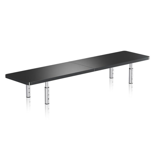 suptek Dual Monitor Stand Riser,Large Monitor Laptop Stand Riser 3 Adjustable Heights Computer Stand for Laptop, Printer, Notebook(MST016L) - color: Smoke Black, size: 32"L * 9"W