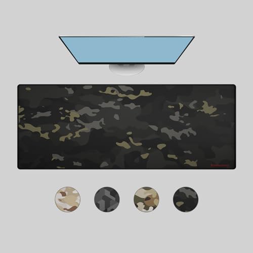 Das Keyboard Large Gaming Mouse Pad Desk Mat with Stitched Edge - Non Slip Base - Waterproof - Premium Cloth Mousepad for Home Work Gaming - Urban Commando Camo - color: Urban Commando Camo