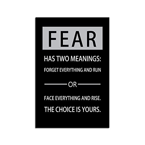 Fear Has Two Meanings Motivational Wall Art Printed Pictures Canvas Inspirational Entrepreneur Quotes Pictures Posters Home Decor Painting Frame for Living Room Office Ready to Hang [12''W x 18''H] - color: Inspirational-10, size: 18"L x 12"W