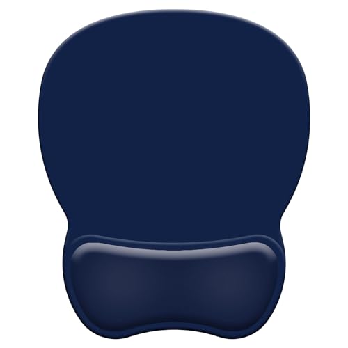 Ergonomic Mouse Pad with Wrist Rest, Gel Concave Mouse Pad with Non-Slip Base, Pain Relief Mouse Pads with Smooth Wrist Support for Office & Home (Deep Blue) - color: Deep Blue
