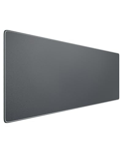Reniteco Waterproof Large Gaming Mouse Pad with Durable Stitched Edges, Non-Slip Rubber Base, Grainy Jacquard Mouse Mat Desk Pad for Home Office Gaming, 27.6"x11.8"x0.12", Matte Gray - color: Matte Gray, size: 27.6''x11.8''x0.12"