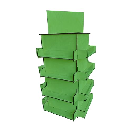 TORCHED DISPLAYS 4-Sided Rotating Display Stand - Craft Shows, Trade Shows, Markets - Small & Medium-Sized Items like Stickers, Postcards, Coasters, Note Pads, Napkins, Easy to Assemble (Green) - color: Green