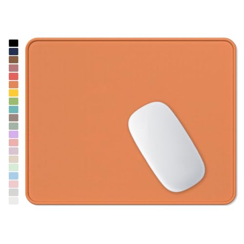 Hsurbtra Mouse Pad, Premium-Textured Square Mousepad 10.2 x 8.3 Inch, Stitched Edge Anti-Slip Waterproof Rubber Pretty Cute Computer Mat for Office Gaming Laptop Women Kids Orange - color: Orange, size: Square Mousepad (10.2" x 8.3")