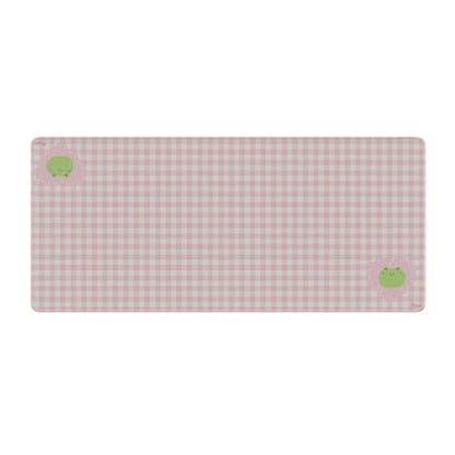 Pixio Mouse Pads - 36 x 16 inch XXL Checker Frogs Pink Multifunctional Large Desk Mats for Gaming, Office, Desktop Anti-Slip Waterproof Washable Computer Mouse Mat - color: Pink Checker Frogs