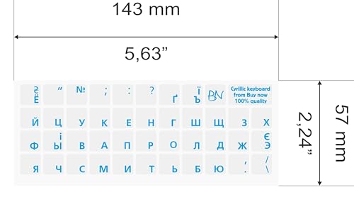 Russian Keyboard Stickers 2 Pack, Cyrillic Letter Overlay, Clear - color: blue