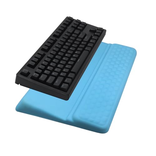 Computer Keyboard Stand Pad with Wrist Rest, Ergonomic Comfy Tilted Keyboard Stand Riser Holder Pad for Office Home (Blue) - color: Blue