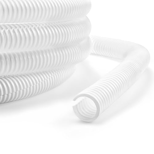 10ft 3/8inch Cable Management, White Wire Loom Tubing Cord Protector, Cable Sleeve Wire Wrap, Cord Wrap for Computer Cord Organizer, Office, Home, ect - color: White, size: 3/8"-10ft