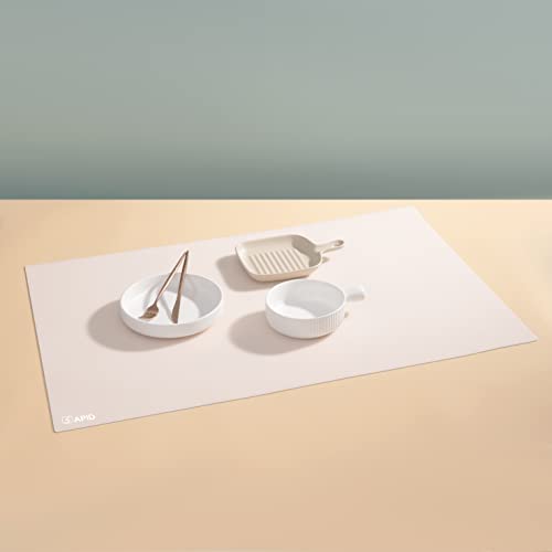 Extra Large Silicone Mat 36" x 24" Place Mats, Heat Resistant Mat for Kitchen Countertop Protector, Thick Placemats Silicone Mats for Kitchen Counter Mat Dining Table Mat, White Translucent, Sapid - color: White Translucent, size: 36" x 24"
