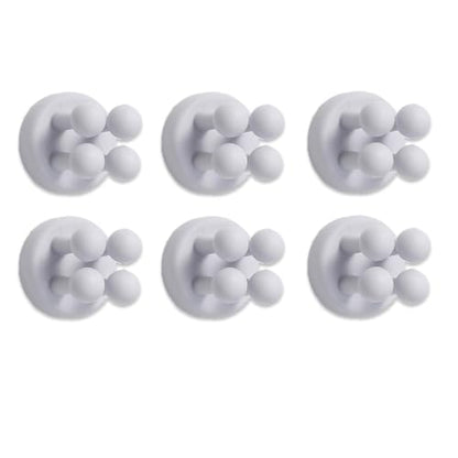 6 Pcs Silicone Waterproof Toothbrush Holders,Multi-Function Self Adhesive Hooks for Hanging Key Clothes Towel Cable for Kitchen Bathroom Home Office Mixed（6pcs Gray） - color: 6pcsgray（close to Light Purple）
