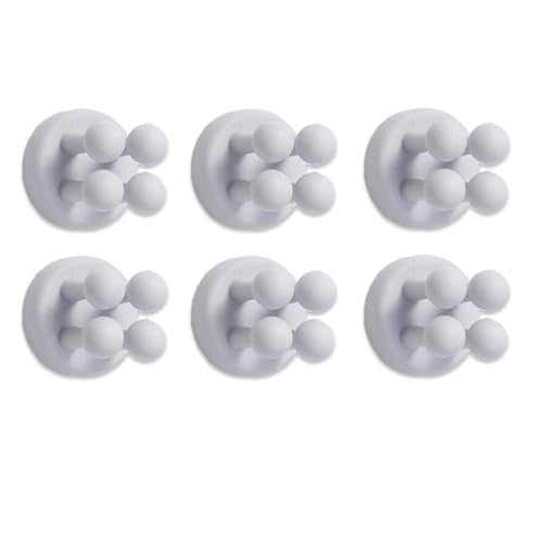 6 Pcs Silicone Waterproof Toothbrush Holders,Multi-Function Self Adhesive Hooks for Hanging Key Clothes Towel Cable for Kitchen Bathroom Home Office Mixed（6pcs Gray） - color: 6pcsgray（close to Light Purple）