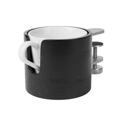 Desk Cup Holder 1Pack (Black), Table Edge Clamp Cup Holder for Home Office Desk, Gaming Desk Accessories, Computer Desk Accessories, Anti-Spill Cup Holder