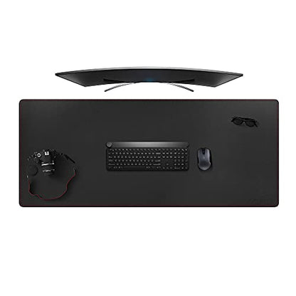ZORESYN 4XL Oversized Large Mouse Pads (55" x 24") - PU Leather Extended Large Gaming Mousepad Desk Mat - Nonslip Base and Waterproof Desktop Keyboard Extended Mouse Mat (Black, 4XL - Oversized) - color: Black, size: 55L x 24W inches