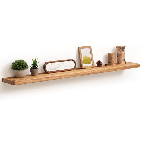 Fun Memories 48 Inch Floating Shelves for Wall, Solid Elm Wood Wall Shelf for Home Decor, Heavy-Duty Hardwood Floating Shelf for Bedroom, Bathroom, Living Room, Set of 1 - color: Usa-sourced Elm Wood, size: 48"W x 6.7"D