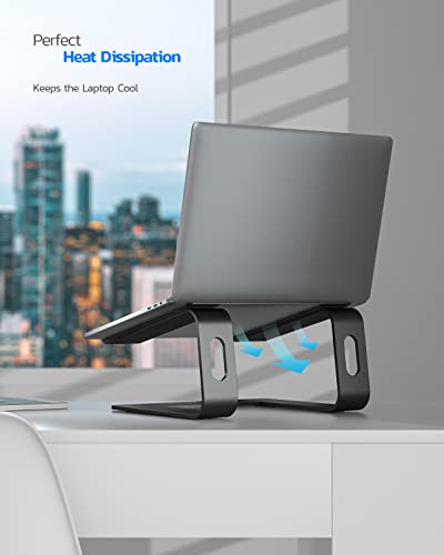 Nulaxy Laptop Stand, Ergonomic Aluminum Laptop Computer Stand, Detachable Laptop Riser Notebook Holder Stand Compatible with MacBook Air Pro, Dell XPS, HP, Lenovo More 10-15.6” Laptops - color: C-Black