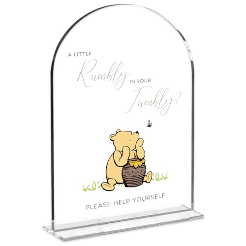 Cute Bear Baby Shower Sign Decor Arch Acrylic decorativesignage0496 | Cute Bear Centerpieces Baby Shower & Event Gift Stations Dessert Table Decor 5x7 Inch - color: BRumbly