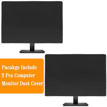 Luxiv 2Pack Waterproof Computer Monitor Dust Cover, Black Full Body Cover for Computer Screen Protective Sleeve for Desktops Anti-Static LCD-Silky HD Panel Dust Sleeve(LLW-computer cover 2P-S)