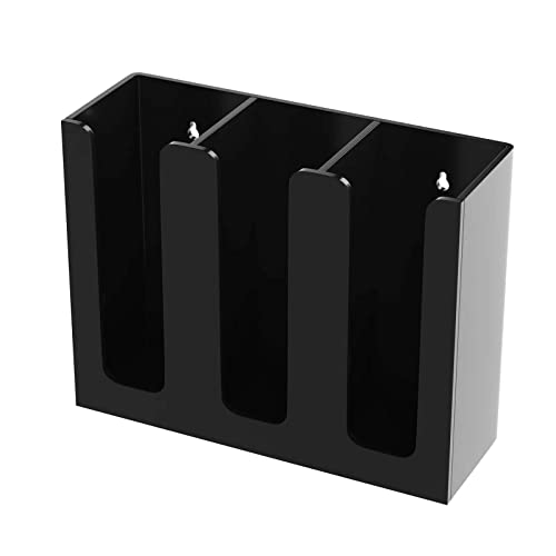 Richboom Acrylic Coffee Cup and Lid Storage Organizer Holder, 3 Compartments, Black - color: Black-3 Compartment