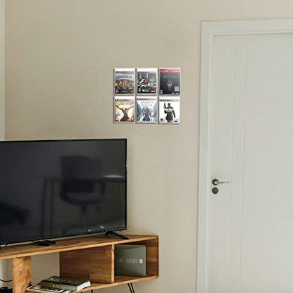 Clear Acrylic Protector Case for PS3 PS4 PS5 Xbox One Game Case | 3mm Thick Dustproof Display Case, Video Game Box Protective Case, Wall Storage Holder, for Retro Game Collector, Pack of 1