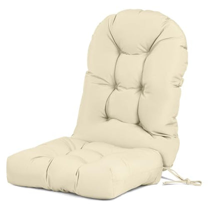 Adirondack Chair Cushion Tufted Waterproof Outdoor Rocking Chair Cushions with Ties Anti-Slip High Back Patio Chair Cushions for Patio Furniture Cushions - color: Beige