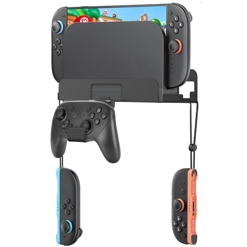 Sehawei Wall Mount Bracket Compatible with Nintendo Switch 2,Heavy Duty Steel Space-Saving Organizer for Switch 2 Console and 2 Joy-Con Controllers,Easy Install Kit Included