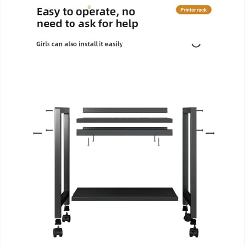 2 Tier PC Tower Stand, Height Adjustable Computer Tower Floor Stand with Locking Wheels, Metal Movable CPU Holder Cart for Office Home Classroom- for Most PC (Black)