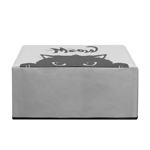 kwmobile Dust Cover Compatible with HP Smart Tank 7005 / Smart Tank 5000 - Printer Case - Grey/Black - Meow Cat - style: Meow Cat 22-01
