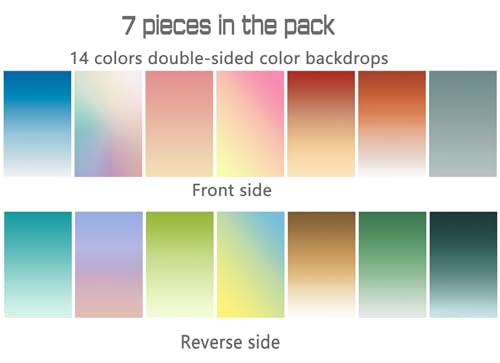 7PCS 14Patterns Product Photography Backdrops with Stand: Flat Lay Seamless 34x23in Gradient Paper Props - Tabletop Photo Backdrop Shoot for Jewelry Cosmetics Food