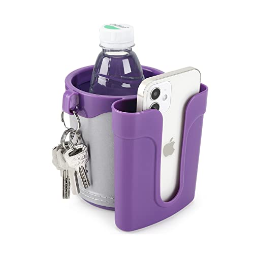 Accmor 3-in-1 Bike Cup Holder with Cell Phone Keys Holder, Bike Water Bottle Holders, Universal Bar Drink Cup Can Holder for Bicycles, Motorcycles, Scooters, Grey Purple - color: Grey Purple