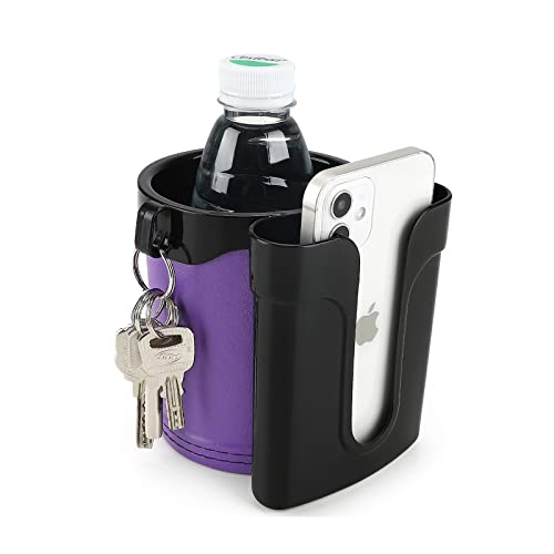 Accmor 3-in-1 Bike Cup Holder with Cell Phone Keys Holder, Bike Water Bottle Holders, Universal Bar Drink Cup Can Holder for Bicycles, Motorcycles, Scooters, Black Purple - color: Black Purple