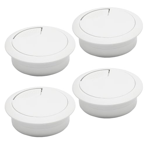 Desk Grommet 2" (50 mm), Desk Cord Hole Cover, Cable Grommet ABS Plastic, Desk Hole Grommet for Office and Home Table Cable, Detachable Adjustable Cable Cord Organizer (White 4 Pcs) - size: 2" (50 mm), style: 4 pcs White